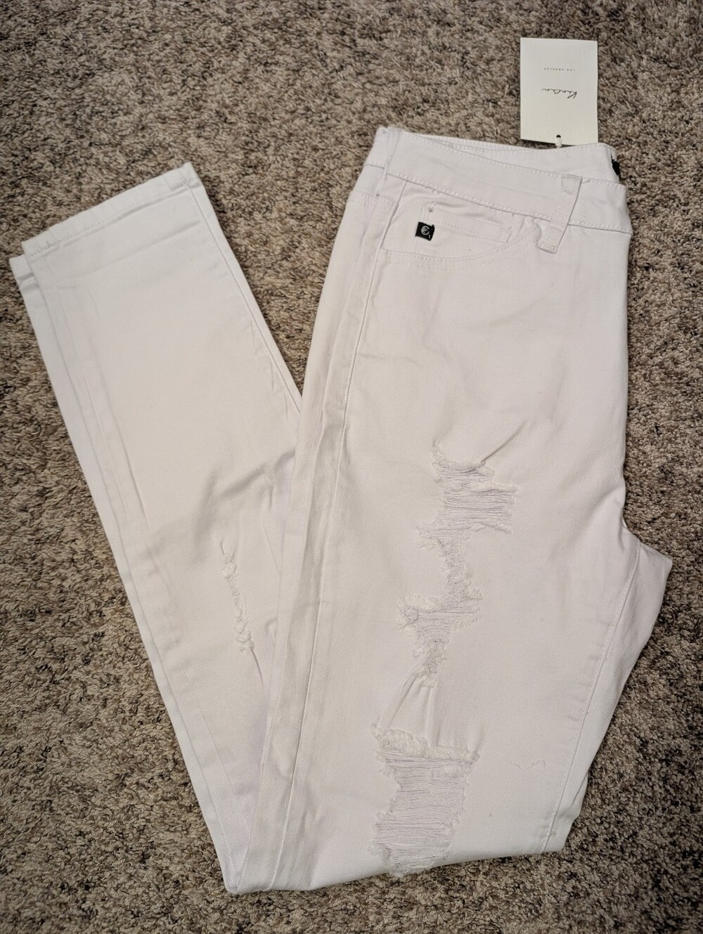 KanCan Women's White Estilo Distressed Skinny Jeans NWT